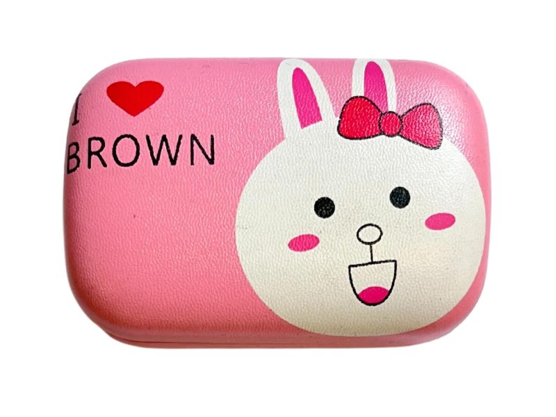 I love Brown förvaringsset för kontaktlinser, färg: rosa