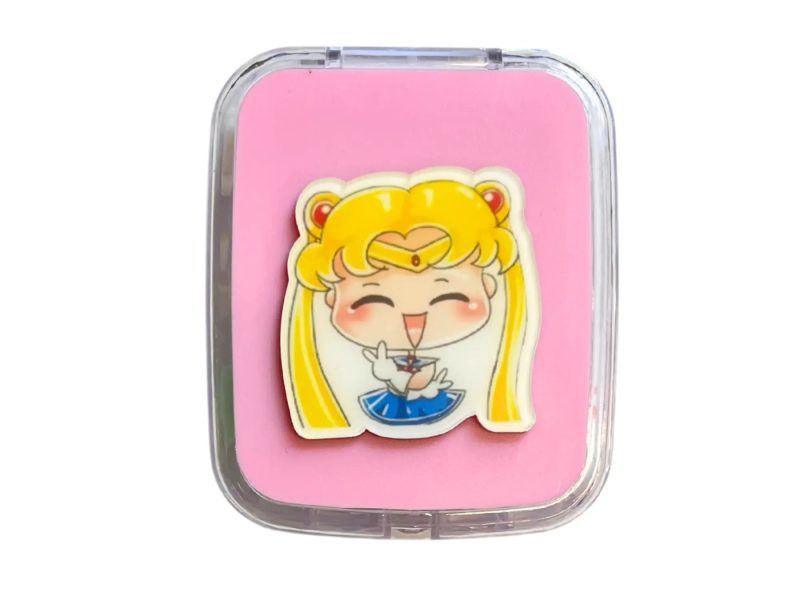 Sailor Moon-mönstrat förvaringsset för kontaktlinser, Färg: rosa