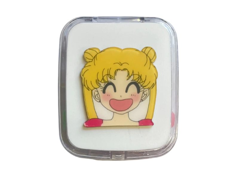 Sailor Moon-mönstrat förvaringsetui för kontaktlinser, Färg: vit