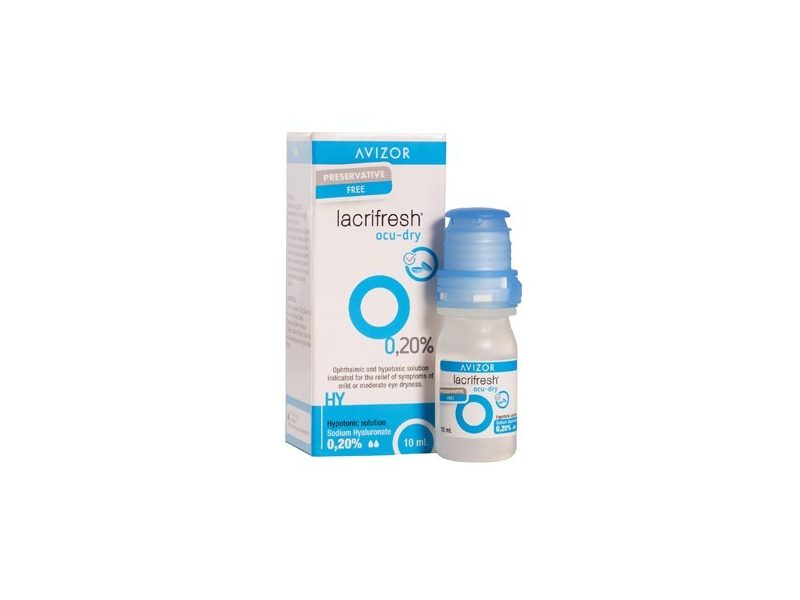 Lacrifresh Ocu-Dry 0.20% (10 ml), konserveringsmedelsfria konstgjorda tårar, även för kontaktlinser